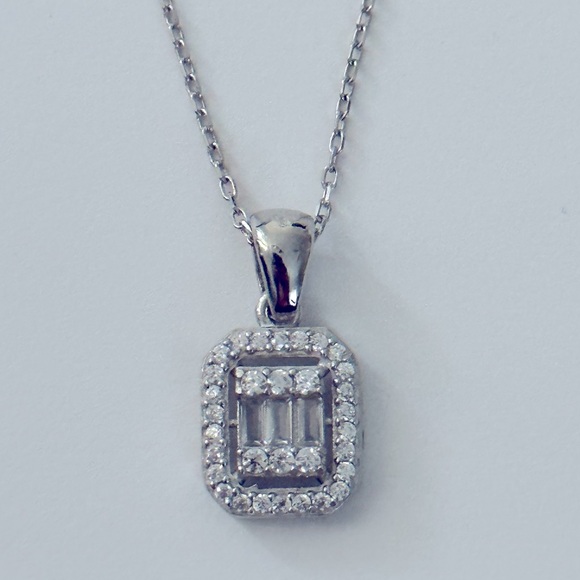 925 Silver baguette cz set trending style - Picture 7 of 13